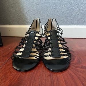 Enzo Angiolini Black open toes heel 9.5
